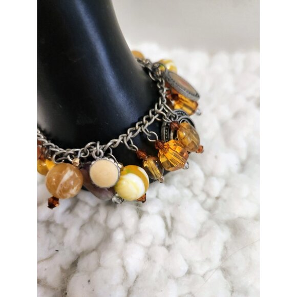 Metal Charm. Bracelet 7 inches Earth Tones - Picture 11 of 15